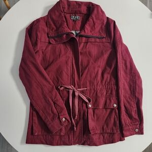 POL Women's Burgundy Utility Jacket Size Small